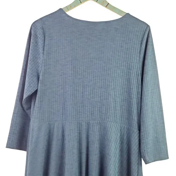 Torrid Teal Ribbed Knit Faux Wrap Dress Sz 1 (14/16) - Picture 4 of 10